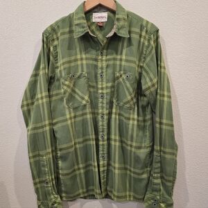 SIMMS Fishing Long Sleeve Shirt Green Men's Medium